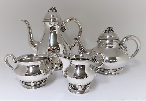 Toxværd. Silver (830). Coffee-tea service, comprising coffeepot, teapot sugar 
bowl and creamer.