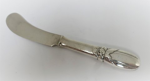 Evald Nielsen. Sølvbestik (925). Bestik no.16. Smørkniv. Længde 14,5 cm