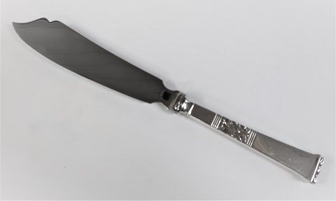 Rigsmønster. Sølvbestik (830). Kagekniv. Længde 28 cm
