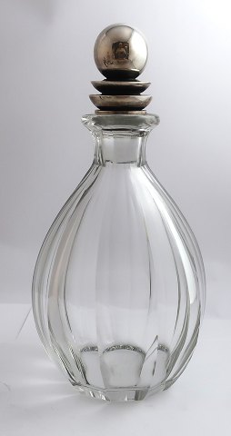 Georg Jensen. Baccarat crystal carafe with silver stopper Pyramide (925). Model 
206. Height 23 cm