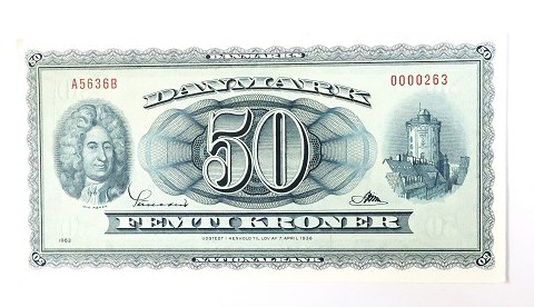 Denmark. Banknote DKK 50 1963 A5. Quality 01