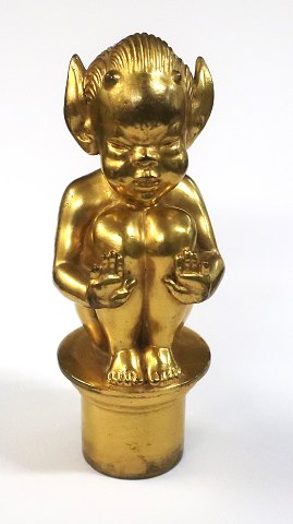 Arno Malimowski. Vergoldete Bronzefigur. Als Signet gefertigt. Höhe 11 cm.