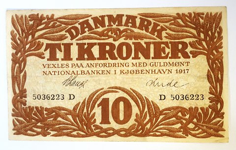 Dänemark. Banknote DKK 10 1917 D.