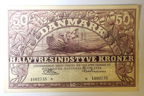 Dänemark. Banknote 50 kr 1954 n