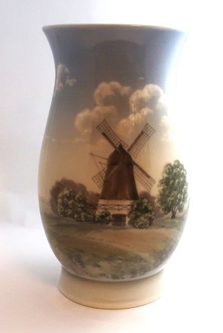 Bing & Grondahl. Large vase with motif of mill. Model 715-5440. Height 30 cm. (2 
quality)