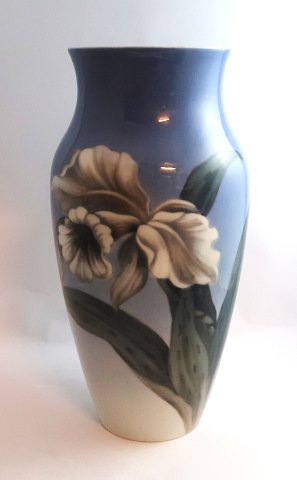 Royal Copenhagen. Vase with floral motif. Model 2640-137. Height 32 cm. (2 
quality)