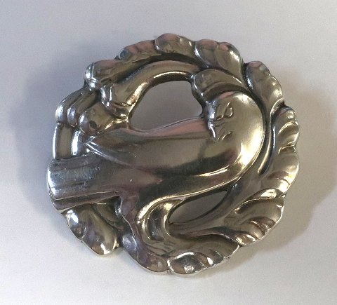 Georg Jensen. Brosche aus Sterlingsilber. Modell 165. Durchmesser 4 cm.