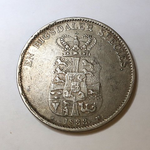 Danmark. Frederik VI. Sølv 1 speciedaler 1833 KM