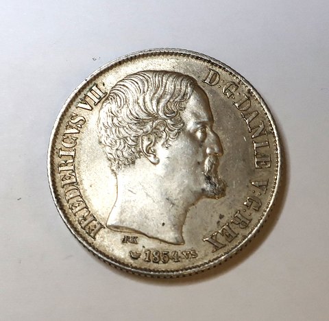 Danmark. Frederik VII. Sølv 1 rigsdaler 1854 VS