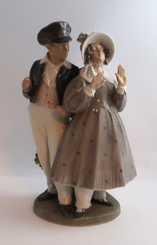 Royal Copenhagen. Porcelain figure. Hans & Trine. Model 1783. Height 24 cm. (2 
quality)