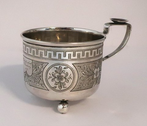 Russisk sølvkop 84 (875). Højde 6,5 cm. Diameter 7,3 cm. Produceret 1874.
