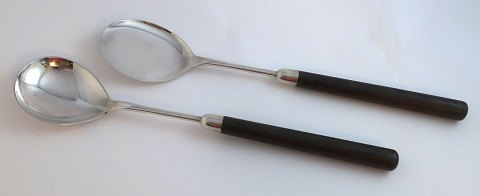 Kay Bojesen. Sterling serving set with wooden handles. Length 31 cm