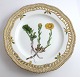Royal Copenhagen, Flora Danica. Frokost tallerken med gennemskåret bort. Design 
#3554. Diameter 23 cm. (1 sortering). Tussilago farfara L